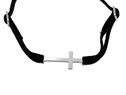 Bransoletka krzyżyk aksamitny sznurek czarna  VERONA - YES