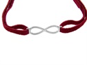 Bransoletka nieskończoność aksamitny sznurek czerwona  VERONA - YES