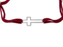 Bransoletka z krzyżykiem aksamitny sznurek czerwona  VERONA - YES