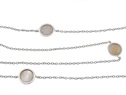 Długi srebrny naszyjnik krążki z masy perłowej Faro  VERONA - YES