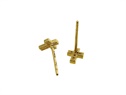 Kolczyki małe krzyżyki z cyrkoniami złoto  VERONA - YES