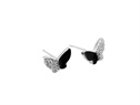 Kolczyki motyle czarna emalia cyrkonie  VERONA - YES