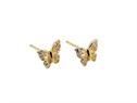 Kolczyki złote motylki z cyrkoniami  VERONA - YES