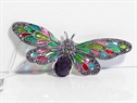 Srebrna broszka barwny motyl  VERONA - YES