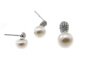 Srebrny komplet perły i cyrkonie  VERONA - YES