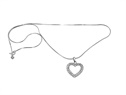 Srebrny łańcuszek z sercem z cyrkoniami  VERONA - YES
