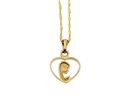 Złoty łańcuszek z medalikiem Madonna w sercu  VERONA - YES