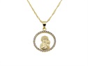 Złoty łańcuszek z medalikiem cyrkonie  VERONA - YES