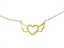 Złoty naszyjnik serce ze skrzydłami  VERONA - YES
