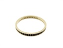 Złoty pierścionek obrączka z czarnymi cyrkoniami  VERONA - YES
