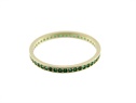 Złoty pierścionek obrączka z zielonymi cyrkoniami  VERONA - YES