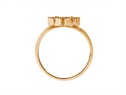 Złoty pierścionek z onyksem koniczyna  VERONA - YES