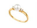 Złoty pierścionek z perłą  VERONA - YES