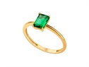 Złoty pierścionek z zieloną cyrkonią  VERONA - YES