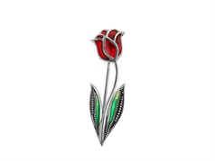 Broszka czerwony tulipan  VERONA - YES