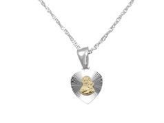 Srebrny łańcuszek z medalikiem serce  VERONA - YES