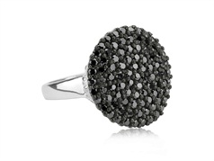 Srebrny pierścionek czarne cyrkonie  VERONA - YES