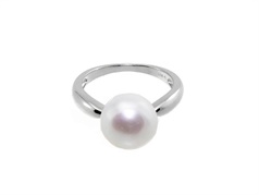Srebrny pierścionek z dużą perłą  VERONA - YES