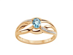 Złoty pierścionek z Topazem Błękitnym  VERONA - YES