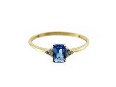 Złoty pierścionek z niebieską cyrkonią  VERONA - YES