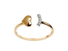 Złoty pierścionek z serduszkiem  VERONA - YES