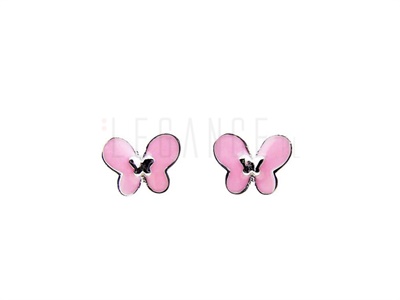 Kolczyki różowe motylki  VERONA - YES