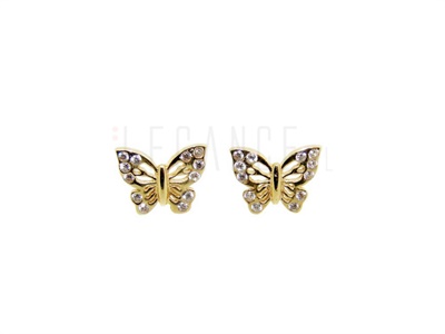 Kolczyki złote motylki z cyrkoniami  VERONA - YES
