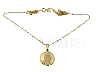 Złoty łańcuszek i medalik Papież Jan Paweł II  VERONA - YES