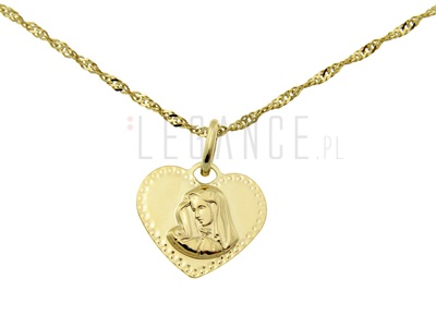 Złoty łańcuszek z medalikiem serce  VERONA - YES