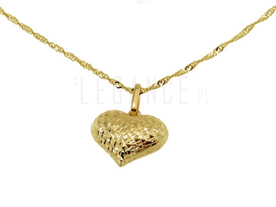 Złoty łańcuszek ze złotym sercem  VERONA - YES