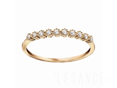 Złoty pierścionek Felicia kryształowe cyrkonie  VERONA - YES