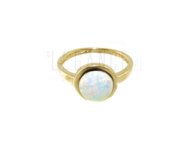 Złoty pierścionek z opalem australijskim  VERONA - YES