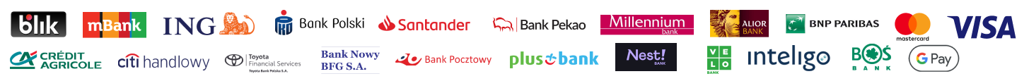 Obsługiwane banki i metody płatności