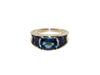Zdjęcie Pierścionek London blue topaz, szafiry i diamenty