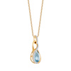 Zdjęcie Złota zawieszka diamenty i Topaz Swiss Blue