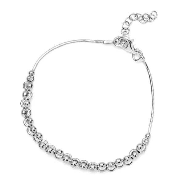 Zdjęcie Bransoletka srebrne kulki szlifowane