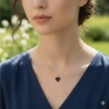 Zdjęcie Złoty naszyjnik z sercem czarne cyrkonie