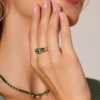 Zdjęcie Złoty pierścionek peridot i zielone granaty