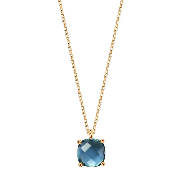Zdjęcie Złoty naszyjnik z Topazem London Blue
