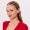 Zdjęcie Kolczyki kółeczka z czarną koniczyną srebro pozłacane